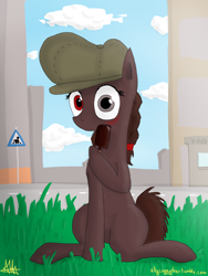 Size: 1500x2000 | Tagged: safe, artist:altycoggydeer, imported from derpibooru, oc, oc only, oc:altidiya, oc:altycoggydeer, equestria at war mod, heterochromia, ice cream, solo, stalliongrad