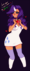 Size: 640x1500 | Tagged: safe, artist:cyanivyteaparty, imported from derpibooru, rarity, human, female, fire ruby, horned humanization, humanized, smiling, solo