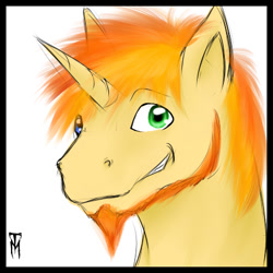 Size: 448x448 | Tagged: safe, artist:tranquilmaelstrom, imported from derpibooru, oc, oc only, pony, unicorn, beard, facial hair, male, solo, stallion