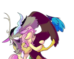 Size: 1923x1531 | Tagged: safe, artist:precosiouschild, imported from derpibooru, discord, fluttershy, draconequus, pegasus, pony, twilight's kingdom, butt, comforting, crying, cute, discute, flutterbutt, hug, plot, sad, sadorable, shyabetes