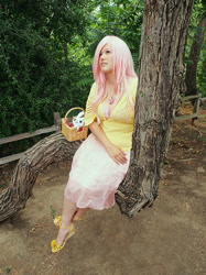 Size: 500x667 | Tagged: safe, artist:alchimique, imported from derpibooru, angel bunny, fluttershy, human, cosplay, irl, irl human, photo, solo