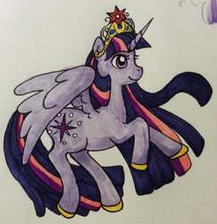 Size: 2448x2514 | Tagged: safe, artist:pickletoez, imported from derpibooru, twilight sparkle, alicorn, pony, female, mare, solo, traditional art, twilight sparkle (alicorn)