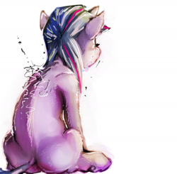 Size: 1543x1510 | Tagged: safe, artist:sharpieboss, imported from derpibooru, twilight sparkle, pony, unicorn, butt, crying, dock, female, plot, sitting, solo, tail