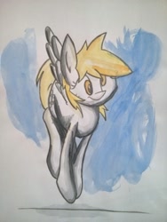 Size: 1469x1958 | Tagged: safe, artist:da-futaba, imported from derpibooru, derpy hooves, pegasus, pony, female, mare, solo, traditional art, watercolor painting