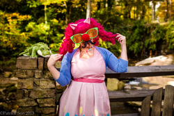 Size: 2048x1365 | Tagged: safe, artist:bewitchedraven, imported from derpibooru, pinkie pie, human, 2013, convention, cosplay, groucho mask, irl, irl human, momocon, photo, solo