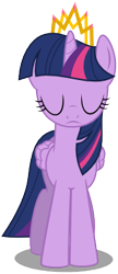 Size: 196x454 | Tagged: safe, artist:xenoneal, imported from derpibooru, twilight sparkle, alicorn, pony, twilight's kingdom, eyes closed, female, mare, new crown, simple background, solo, svg, transparent background, twilight sparkle (alicorn), vector