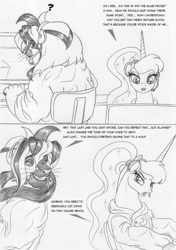 Size: 750x1066 | Tagged: safe, artist:leovictor, imported from derpibooru, princess luna, oc, headset, monochrome