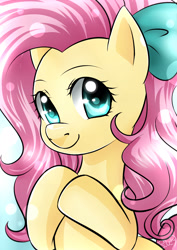 Size: 2480x3507 | Tagged: safe, artist:princesssilverglow, imported from derpibooru, fluttershy, bow, female, solo