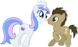 Size: 1151x694 | Tagged: safe, artist:liggliluff, imported from derpibooru, doctor whooves, time turner, oc, oc:princess paradise, simple background, tell me i'm pretty, tiara, transparent background, vector