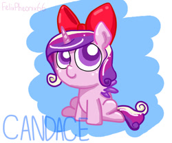 Size: 850x708 | Tagged: safe, artist:felixpheonix66, imported from derpibooru, princess cadance, bow, cute, female, solo, younger