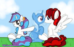 Size: 1024x655 | Tagged: safe, artist:joceblue, imported from derpibooru, trixie, oc, canon x oc, kissing, shipping, surprise kiss