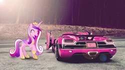 Size: 1920x1080 | Tagged: safe, artist:nsdrift, imported from derpibooru, princess cadance, car, female, koenigsegg, koenigsegg agera r, solo