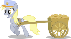 Size: 5998x3284 | Tagged: safe, artist:notlikelyanartist, imported from derpibooru, derpy hooves, pegasus, pony, cart, female, mare, muffin, simple background, solo, transparent background, vector