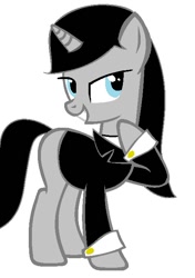 Size: 476x675 | Tagged: artist needed, safe, imported from derpibooru, oc, oc only, oc:serenity pony, pony, unicorn, blank flank, recolor, solo