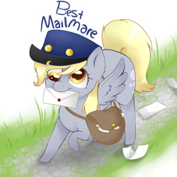 Size: 2000x2000 | Tagged: safe, artist:evehly, imported from derpibooru, derpy hooves, pegasus, pony, best pony, female, mail, mailbag, mailmare, mare, solo