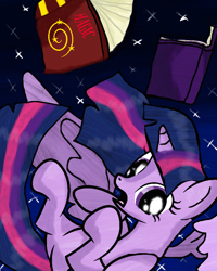 Size: 800x1000 | Tagged: safe, artist:chanceyb, imported from derpibooru, twilight sparkle, alicorn, pony, book, falling, female, mare, solo, twilight sparkle (alicorn)