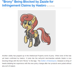 Size: 645x599 | Tagged: safe, imported from derpibooru, equestria daily, brony copyright drama, cease and desist, drama, op is trying to start shit, solo, zazzle