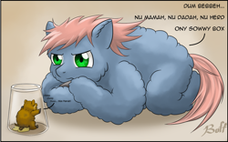 Size: 1440x900 | Tagged: safe, artist:fluffbuff, imported from derpibooru, fluffy pony, crying, fluffy pony foal, poop, pooping, sorry box, urine