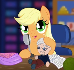 Size: 896x852 | Tagged: safe, artist:ohohokapi, imported from derpibooru, applejack, glenn beck, microphone, parody, role reversal