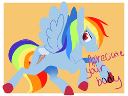 Size: 1024x768 | Tagged: safe, artist:titan-shifting, imported from derpibooru, rainbow dash, female, mouthpiece, positive ponies, solo