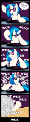 Size: 400x1600 | Tagged: safe, artist:bloodgoldwings, imported from derpibooru, dj pon-3, vinyl scratch, comic, female, solo, wub