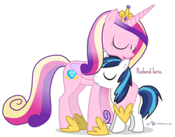 Size: 960x750 | Tagged: safe, artist:dm29, imported from derpibooru, princess cadance, shining armor, age regression, colt, colt shining armor, cute, duo, eyes closed, hug, husbandhorse, julian yeo is trying to murder us, male, shining adorable, simple background, smiling, transparent background, vector, wifehorse, younger