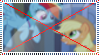 Size: 99x55 | Tagged: safe, artist:stampforyou, imported from derpibooru, applejack, rainbow dash, anti-shipping, appledash, deviantart stamp, drama bait, female, lesbian, shipping, stamp