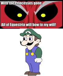 Size: 497x607 | Tagged: safe, imported from derpibooru, exploitable meme, meme, super mario bros., tirek vs everyone meme, weegee