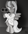 Size: 1062x1280 | Tagged: safe, artist:frisky, imported from derpibooru, princess luna, pony, clothes, cute, female, filly, grayscale, lab coat, monochrome, rocket launcher, science woona, solo, woona