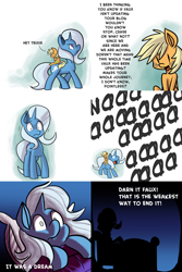 Size: 2560x3840 | Tagged: safe, artist:fauxsquared, imported from derpibooru, applejack, trixie, appletini, comic, dream, pearjack, trixie is magic