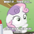 Size: 500x500 | Tagged: safe, imported from derpibooru, sweetie belle, barbra dunkelman, exploitable meme, female, image macro, meme, que?, rooster teeth, roosterteeth, solo, sudden clarity sweetie belle