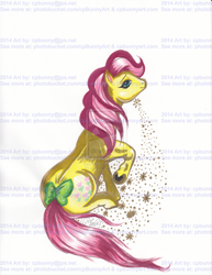 Size: 1024x1329 | Tagged: safe, artist:alaer, imported from derpibooru, posey, female, g1, obtrusive watermark, solo, traditional art, watermark