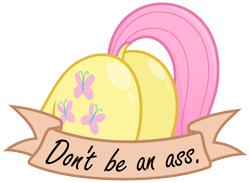 Size: 2000x1461 | Tagged: safe, artist:zutheskunk, derpibooru exclusive, imported from derpibooru, fluttershy, pegasus, pony, ass up, butt, butt only, disembodied butt, disembodied plot, dock, female, flutterbutt, mouthpiece, old banner, parody, plot, pun, simple background, solo, text, transparent background, vector, visual pun, vulgar