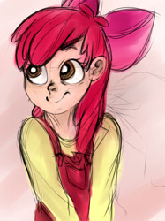 Size: 749x1000 | Tagged: safe, artist:shirl-ame, imported from derpibooru, apple bloom, human, female, humanized, solo