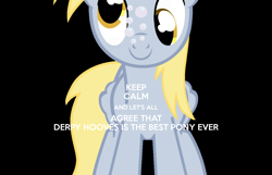 Size: 1400x900 | Tagged: safe, artist:ralek, artist:woodyramesses17, imported from derpibooru, derpy hooves, black background, cutie mark, double rainboom puppet, female, keep calm, keep calm and carry on, looking at you, looking away, meme, simple background, solo, text, vector, wallpaper