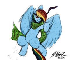 Size: 500x406 | Tagged: safe, artist:shinzm, imported from derpibooru, rainbow dash, crossover, female, jojo pose, jojo's bizarre adventure, joseph joestar, pose, solo