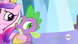 Size: 1920x1080 | Tagged: safe, imported from derpibooru, screencap, princess cadance, spike, equestria games (episode), hub logo