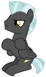 Size: 519x862 | Tagged: safe, artist:dreamcasterpegasus, imported from derpibooru, thunderlane, pegasus, pony, crossed hooves, male, simple background, sitting, solo, stallion, transparent background, unamused