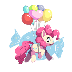 Size: 638x638 | Tagged: safe, artist:sharmie, imported from derpibooru, pinkie pie, balloon, female, solo, then watch her balloons lift her up to the sky