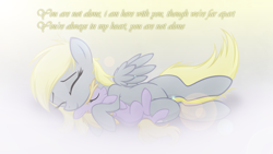 Size: 1920x1080 | Tagged: safe, artist:illuminatiums, artist:vipeydashie, imported from derpibooru, derpy hooves, dinky hooves, pegasus, pony, cuddling, equestria's best mother, female, mare, michael jackson, show accurate, snuggling, song reference, vector, wallpaper, you are not alone
