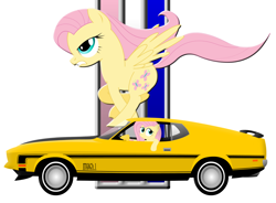 Size: 1024x753 | Tagged: safe, artist:gonein10seconds, imported from derpibooru, fluttershy, car, eleanor, female, ford, ford mustang, ford mustang mach 1, gone in 60 seconds, itasha, mach 1, mustang, solo