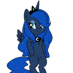 Size: 900x900 | Tagged: safe, artist:pegacornss, imported from derpibooru, princess luna, pony, bipedal, chest fluff, female, simple background, solo, transparent background