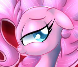 Size: 1024x887 | Tagged: safe, artist:madacon, imported from derpibooru, pinkie pie, beautiful, bedroom eyes, female, floppy ears, looking at you, profile, shiny, smiling, solo
