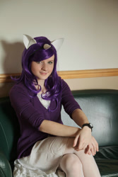 Size: 730x1095 | Tagged: safe, artist:henrickson, artist:whimsical-demon, imported from derpibooru, rarity, human, cosplay, irl, irl human, photo, solo