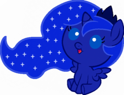 Size: 510x390 | Tagged: artist needed, safe, imported from derpibooru, princess luna, alicorn, pony, baby, baby pony, base used, chibi, cute, daaaaaaaaaaaw, female, filly, foal, lunabetes, simple background, solo, woona, younger