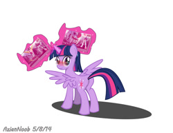 Size: 792x612 | Tagged: safe, artist:aziannoob, imported from derpibooru, twilight sparkle, alicorn, pony, alternate hairstyle, butt, embarrassed, female, glasses, gundam, gunpla, looking at you, looking back, magic, mare, model kits, nerd pony, plot, ponytail, solo, spread wings, telekinesis, twilight sparkle (alicorn)