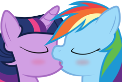 Size: 6000x4000 | Tagged: safe, artist:waveywaves, imported from derpibooru, rainbow dash, twilight sparkle, pony, duo, female, kiss on the lips, kissing, lesbian, mare, shipping, twidash