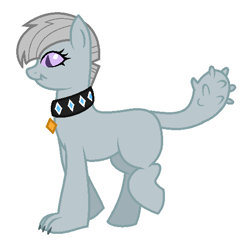 Size: 554x557 | Tagged: safe, artist:unoriginai, imported from derpibooru, oc, oc only, oc:granite, diamond dog, earth pony, hybrid, pony, goddamnit unoriginai, interspecies offspring, offspring, parent:marble pie, parent:rover, simple background, solo, white background