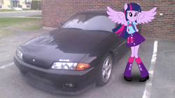 Size: 2000x1125 | Tagged: safe, imported from derpibooru, twilight sparkle, equestria girls, awesome, car, equestria girls in real life, female, nissan, nissan skyline, skyline r32, solo, tuner