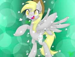 Size: 799x600 | Tagged: safe, artist:derpfacederpy, imported from derpibooru, derpy hooves, pegasus, pony, accessory swap, female, mare, solo